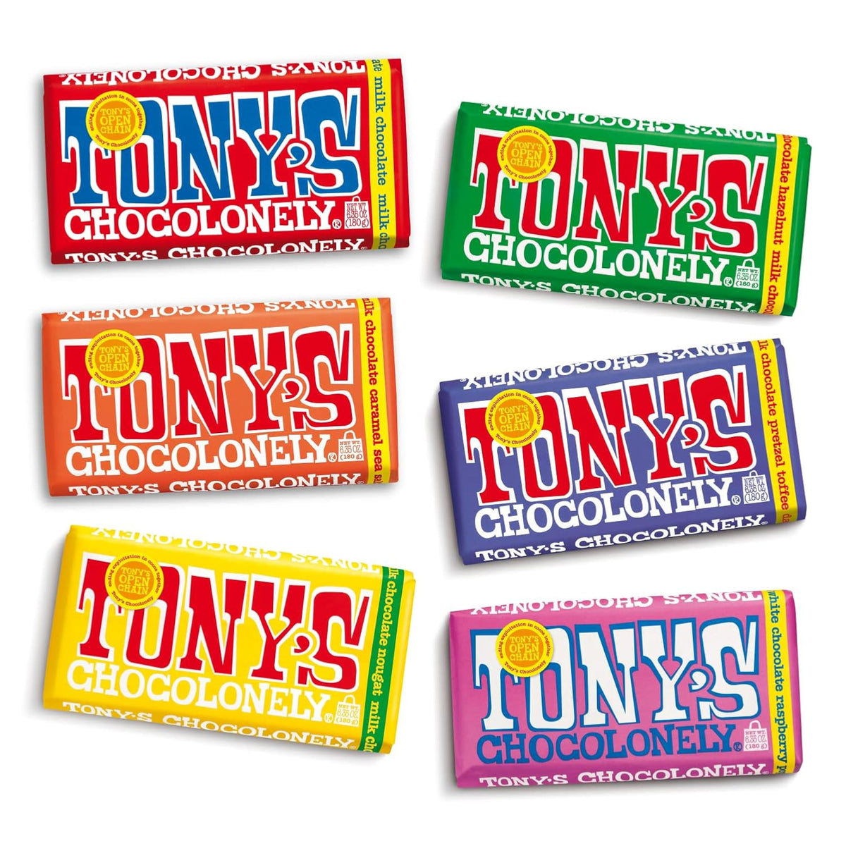 Tony's Chocolonely front packaging bundle shown — easy gifting option