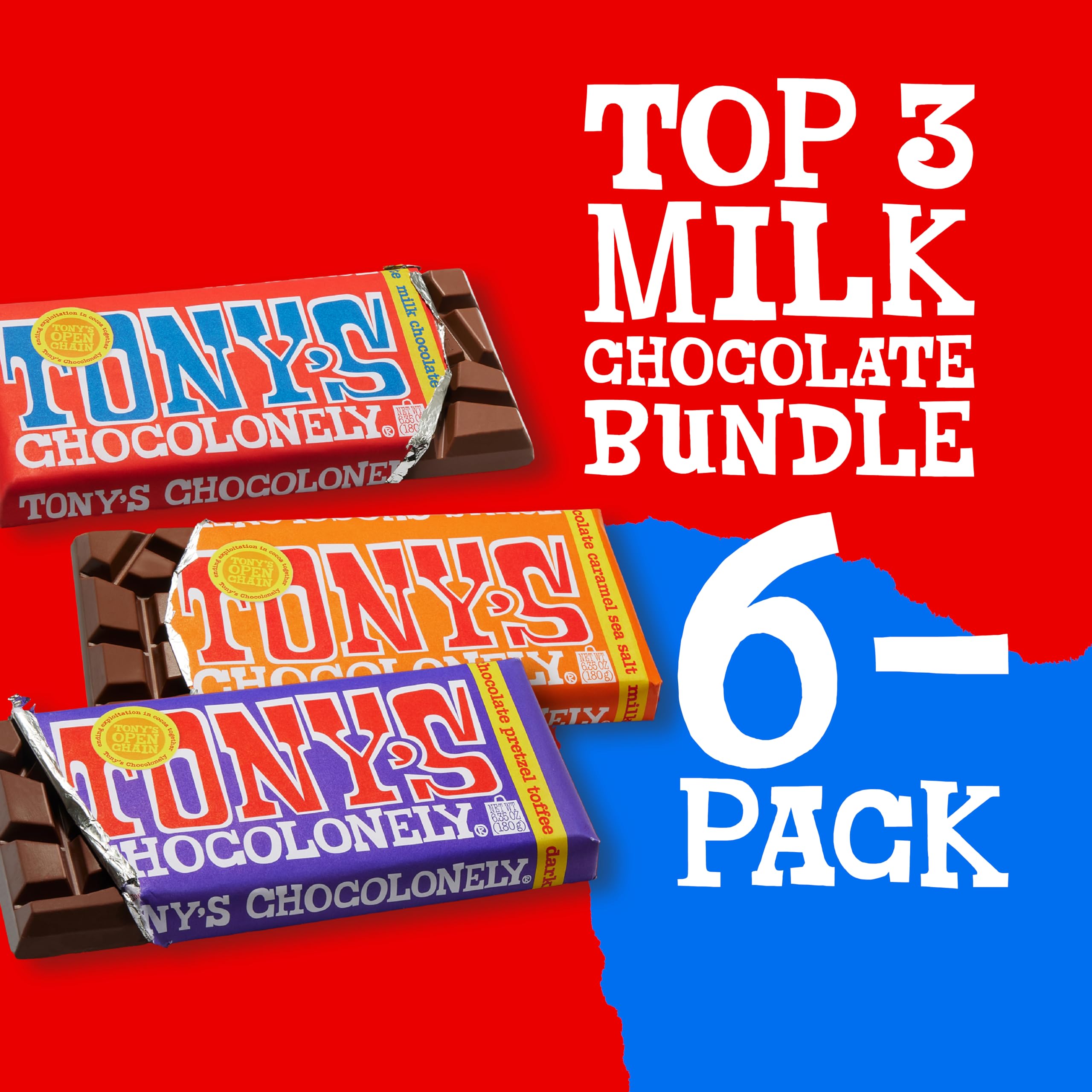 Tony's Chocolonely close-up of unequal segments highlighting ethical message benefit