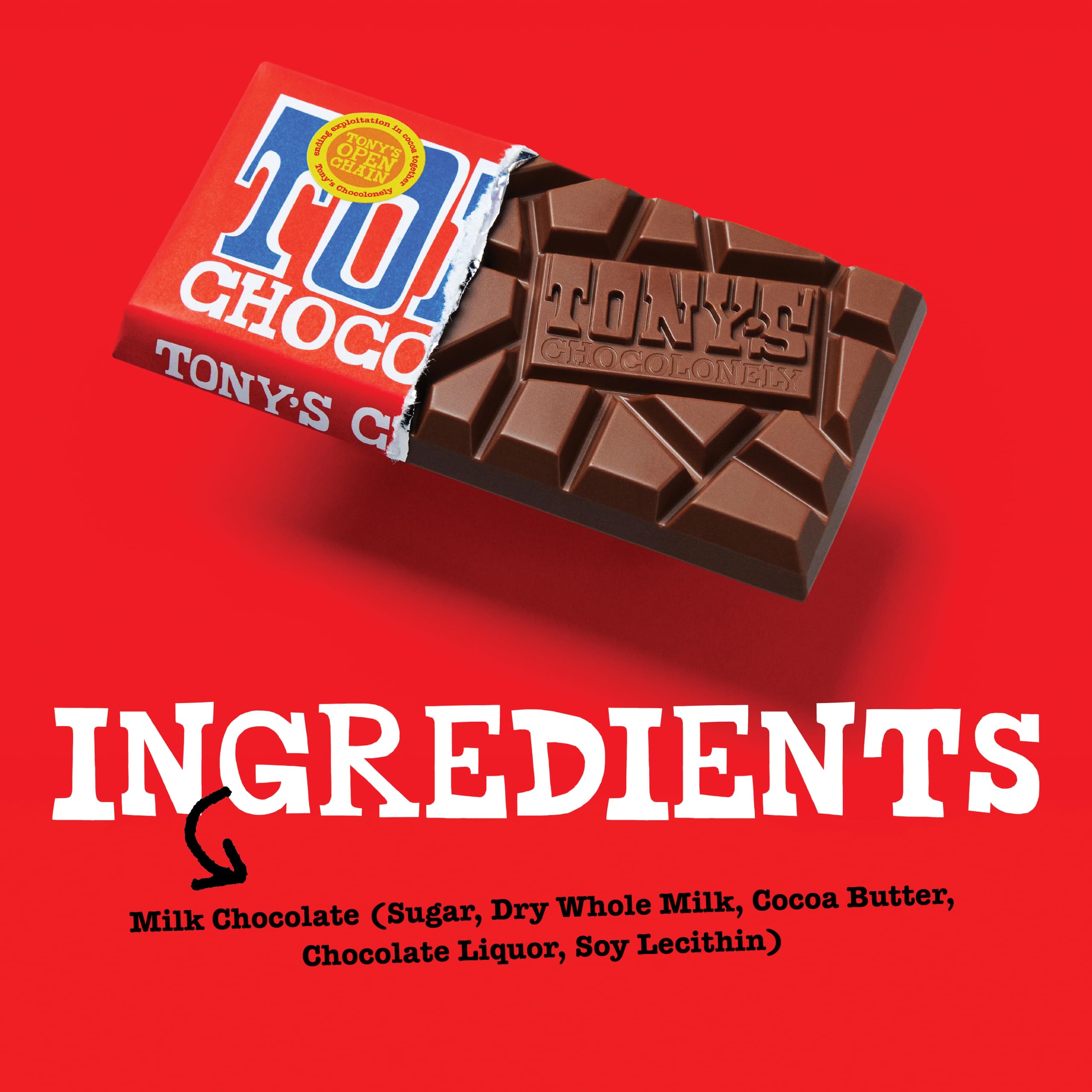 Tony's Chocolonely wrapper label showing sourcing and Fairtrade details for trust