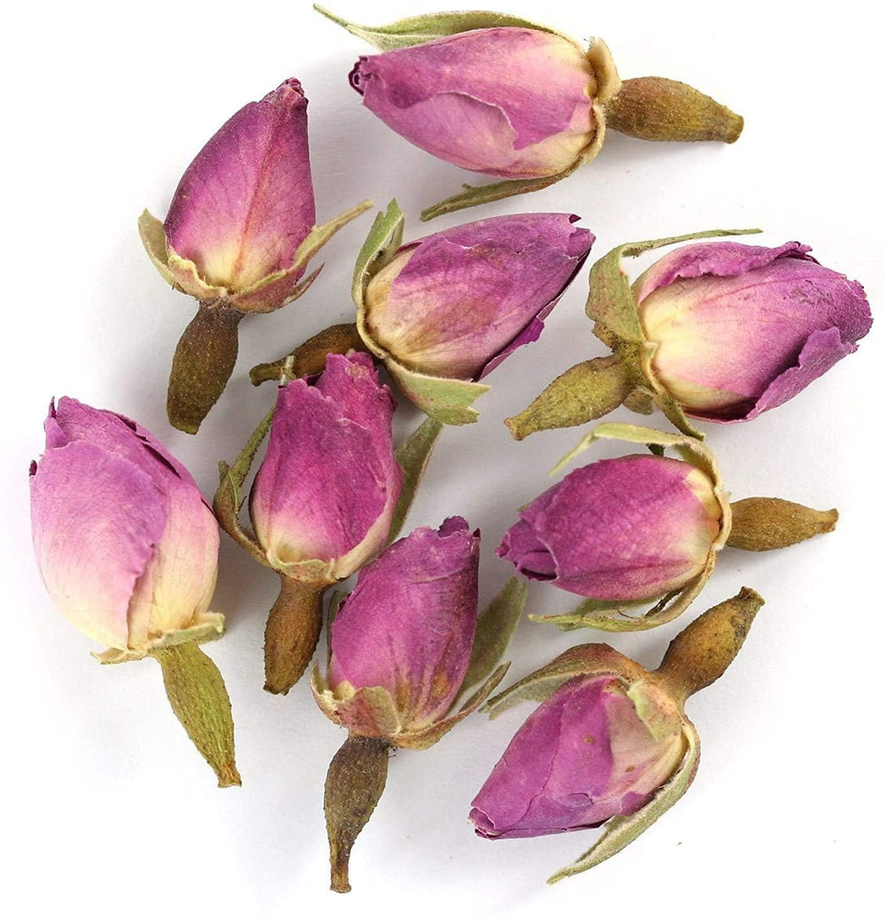 TooGet close-up of dried rosa damascena bud texture highlighting natural color