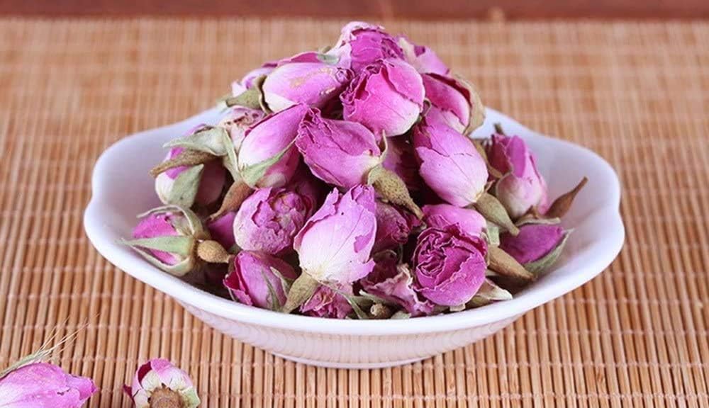 TooGet wooden bowl of rose petals ready for culinary use and decorative garnish