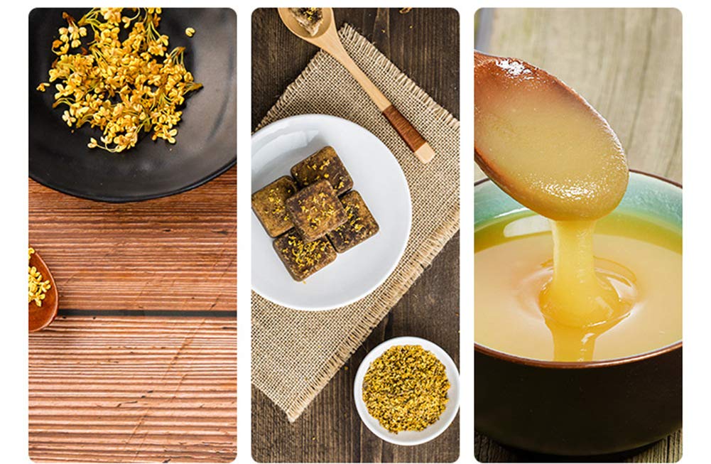 TooGet brewed osmanthus tea in a cup providing visual of color and soothing aroma