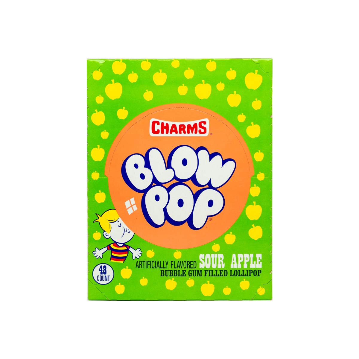 Tootsie Charms Blow Pop unwrapped, revealing candy shell and gum center for enjoyment