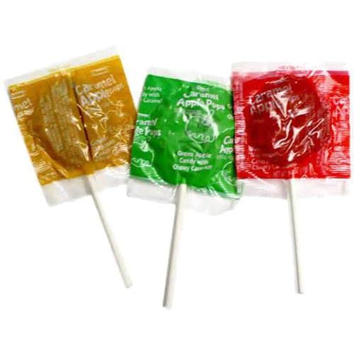 Tootsie caramel apple pops close-up of caramel texture highlighting quality