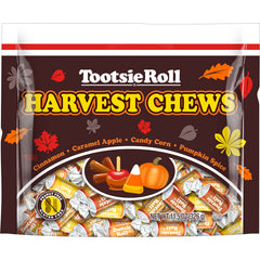 Tootsie Roll front bag view showing harvest chews and flavors, ideal for seasonal gifting