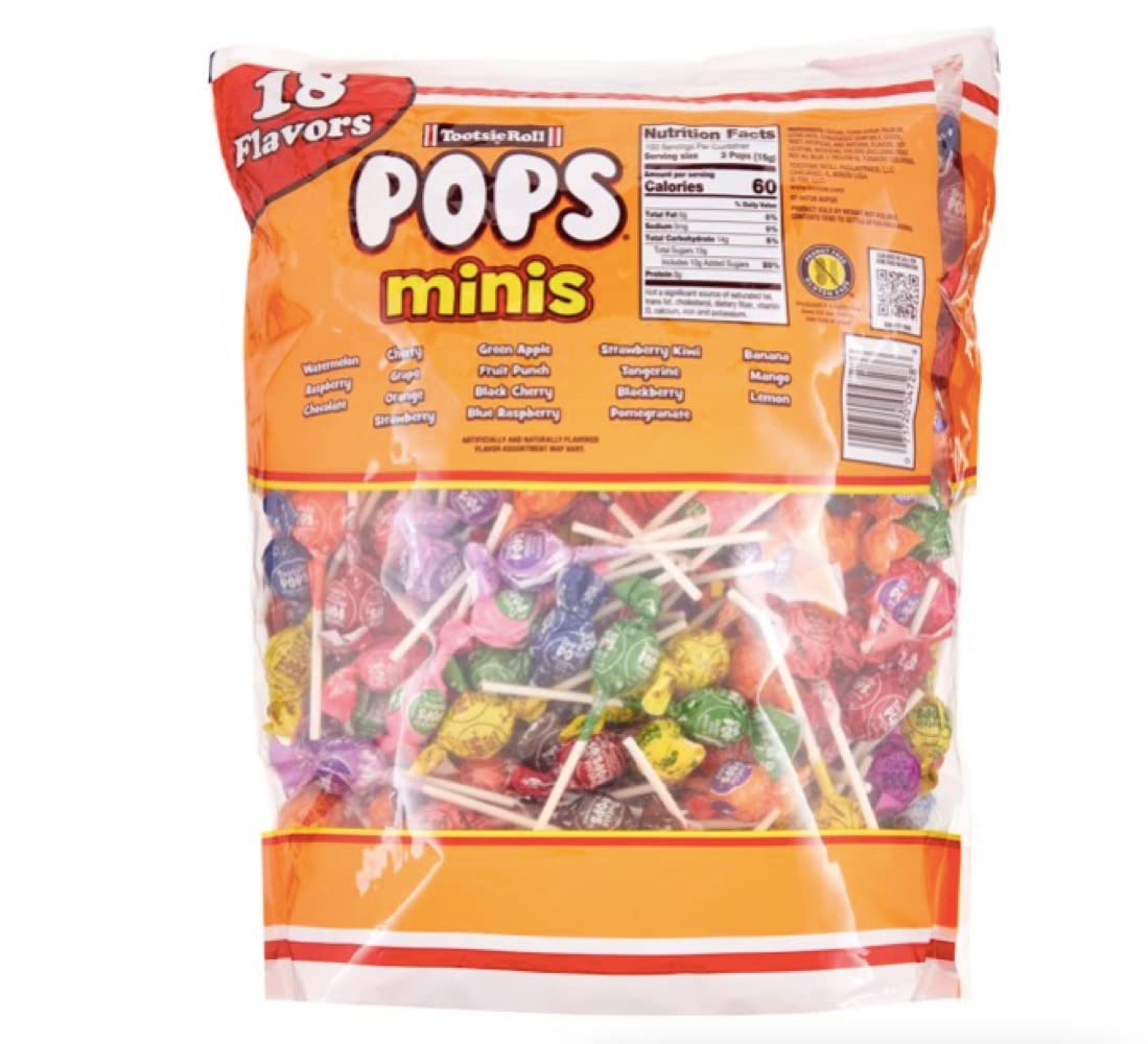 Tootsie Roll close-up of wrapped Mini Pop texture highlighting freshness