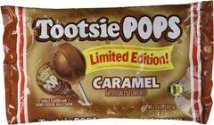 Tootsie Pops caramel front packaging shows limited-edition caramel flavor and freshness