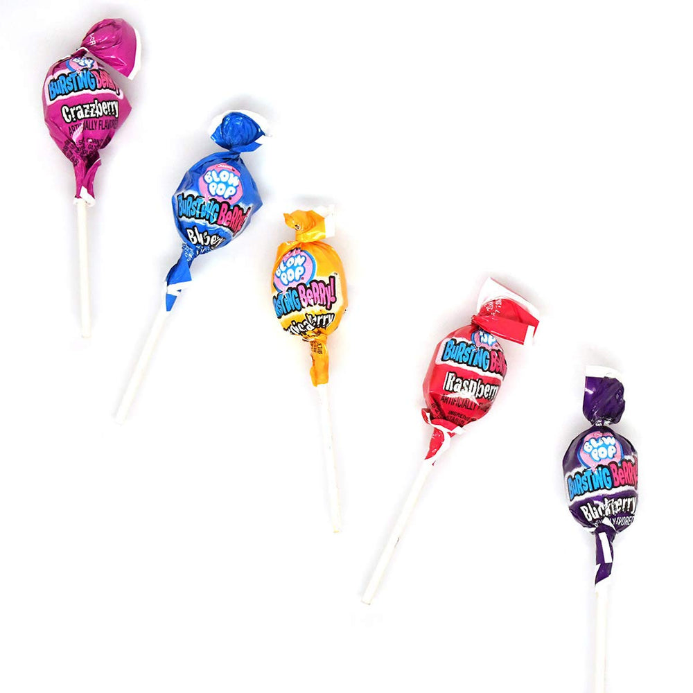 Tootsie Roll Charms Blow Pops cross-section revealing gum center and lasting chew benefit