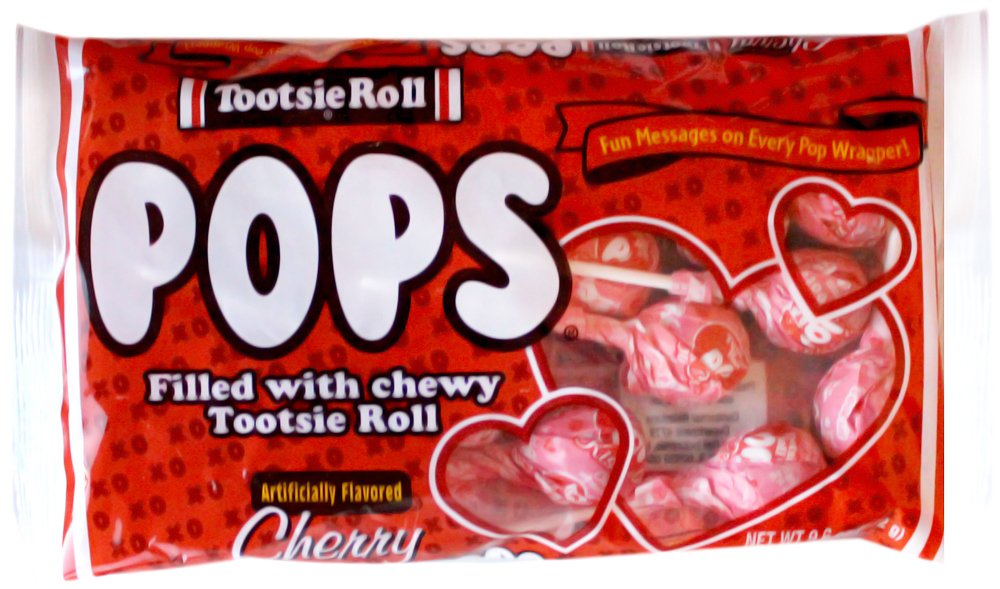 Tootsie Roll cherry pop front packaging showing bag and fun wrappers, great for gifting