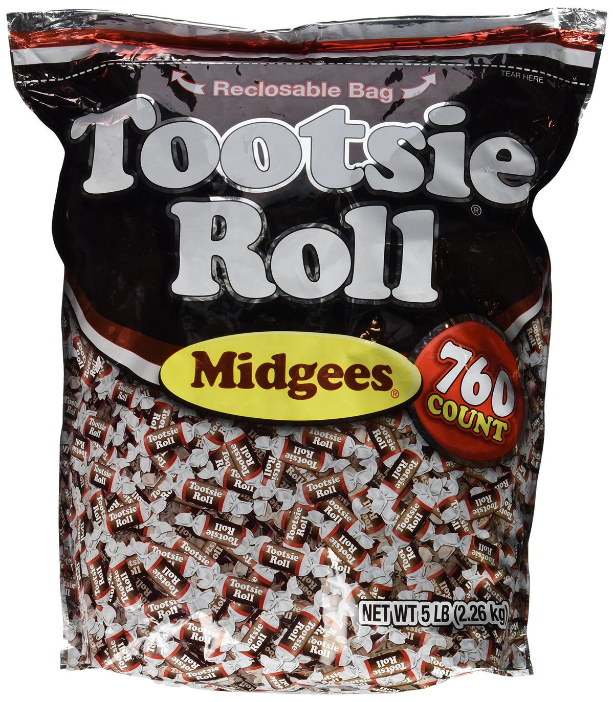 Tootsie Roll 5 lb bag front packaging showing brand and count for easy buying
