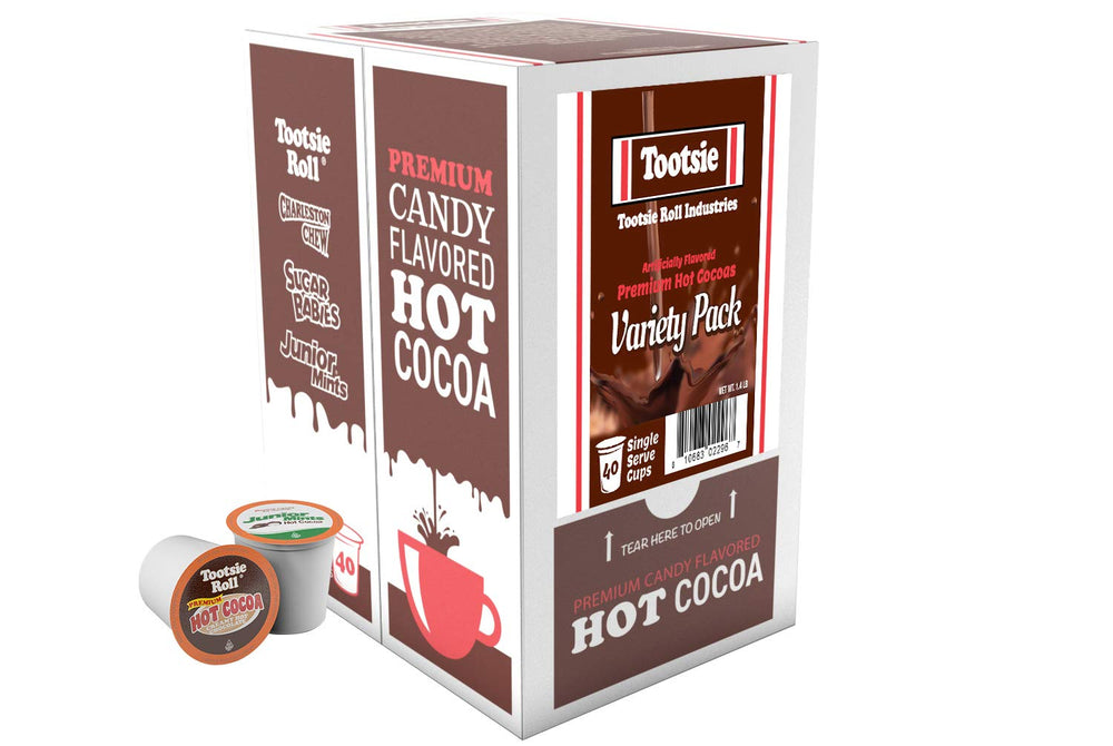 Tootsie Roll pod close-up highlighting compatibility and easy brewing