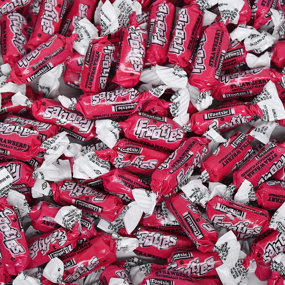 Tootsie Roll open bag spilling pieces onto table for easy serving