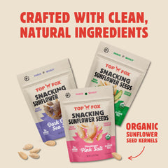 TOP FOX dark cacao salt pouch open with seeds visible benefit: rich flavor without added sugar
