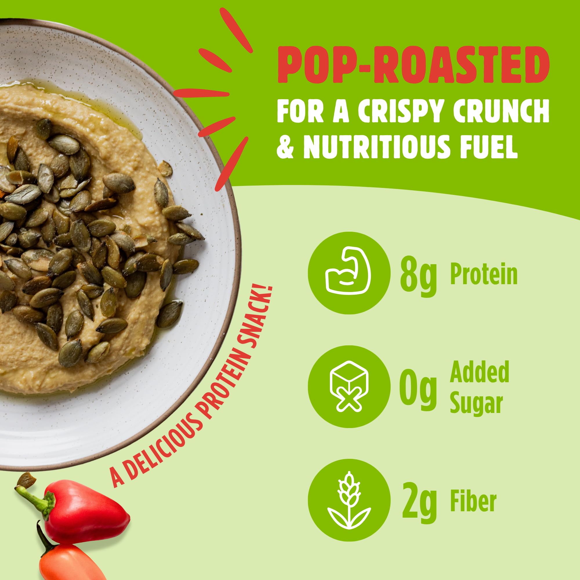 TOP FOX pouch open with seeds visible for easy, mess-free snacking