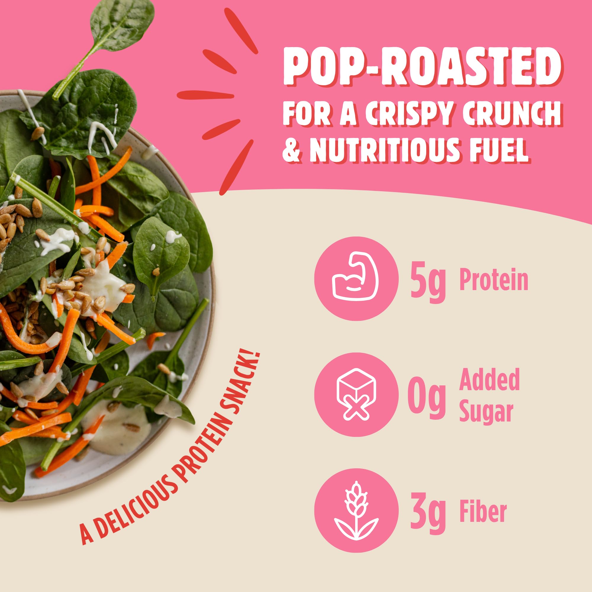 Top Fox seeds sprinkled on salad adding protein and crunch