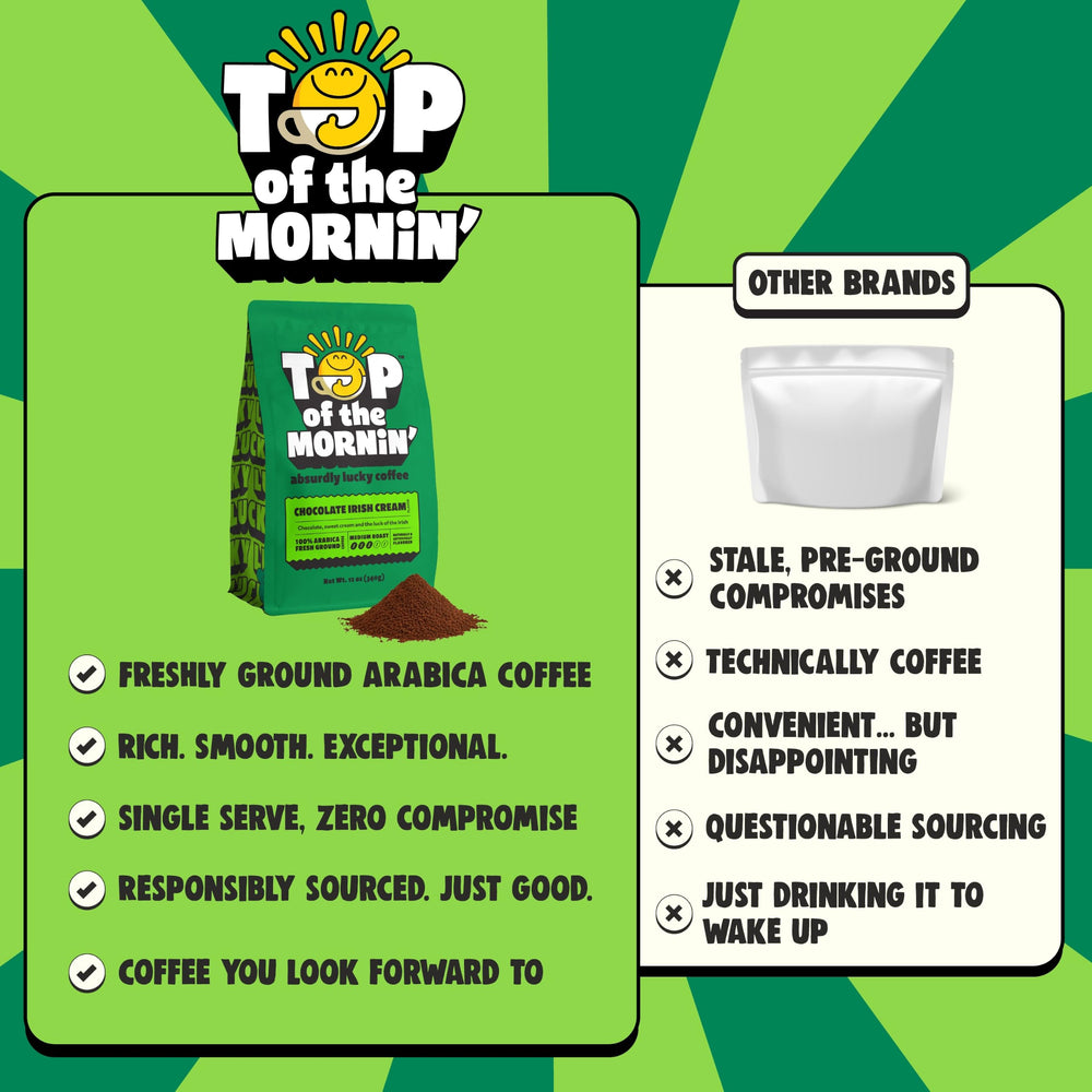 Top of the Mornin bag label detail with Jacksepticeye branding and sourcing information
