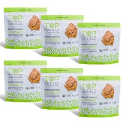 Top Seedz front packaging showing six 5 oz pouches and sea salt flavor benefit