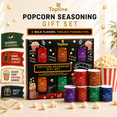 Topline shakers lined up to display individual flavor options and easy pouring