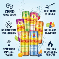 Topo Chico Passionfruit label detail showing tropical aroma and vibrant appeal