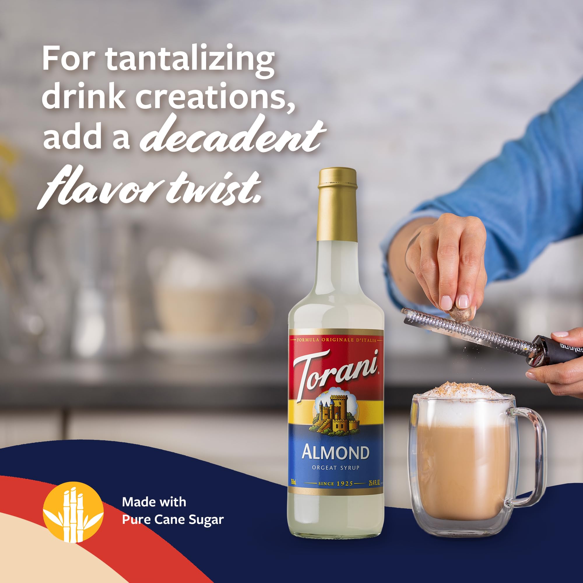 Close-up of Torani syrup texture highlighting smooth consistency and sheen