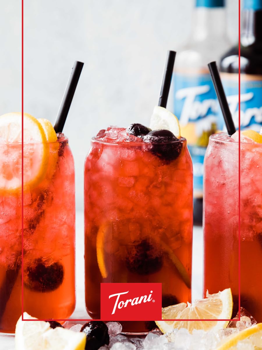 Torani used in iced latte demonstrating cherry flavor boost without sugar