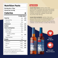 Torani raspberry bottle label close-up showing brand and flavor clarity for confidence