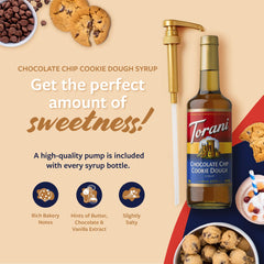 Torani label detail highlighting cookie dough flavor and natural notes