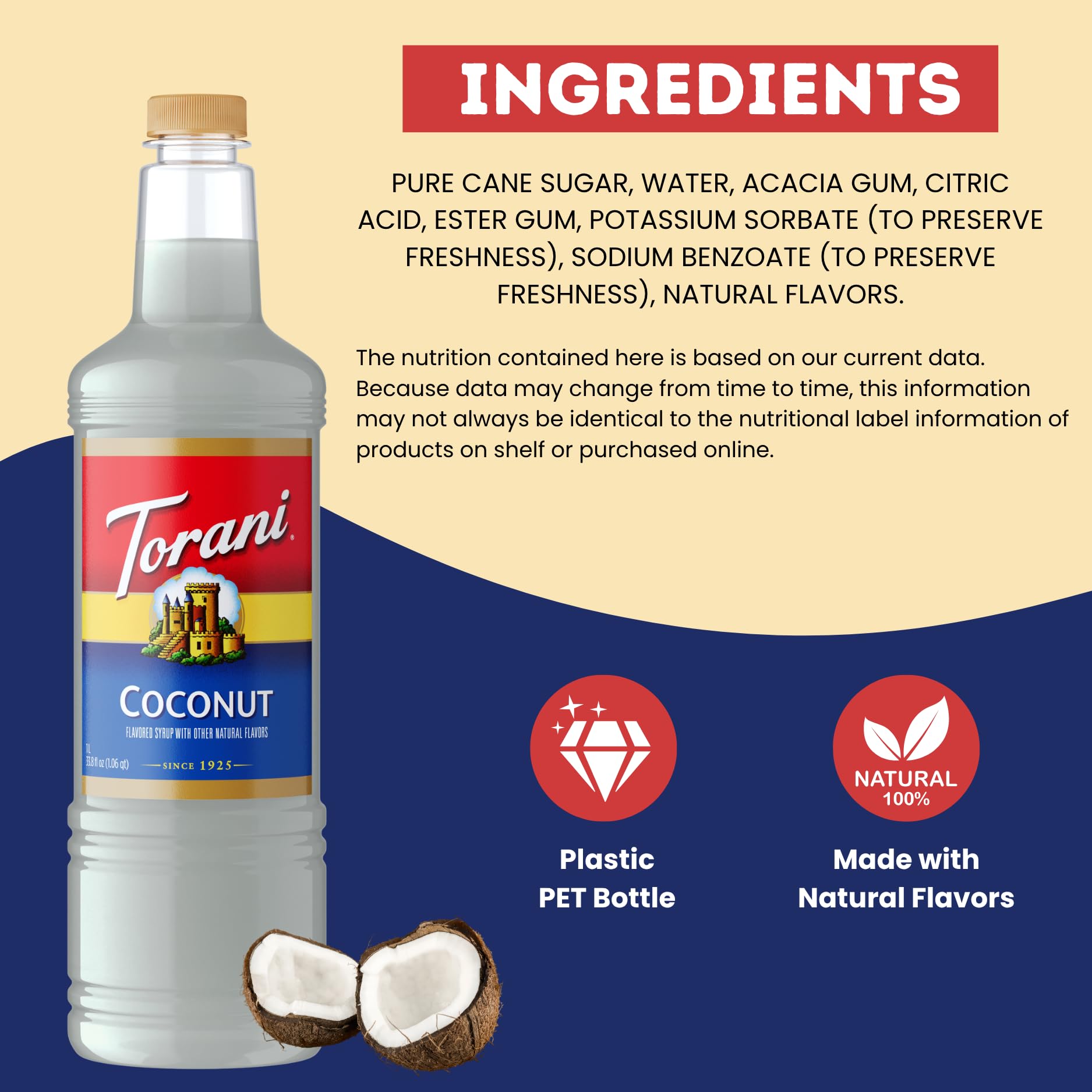 Coconut cocktail made with Torani syrup showcasing bright, balanced flavor