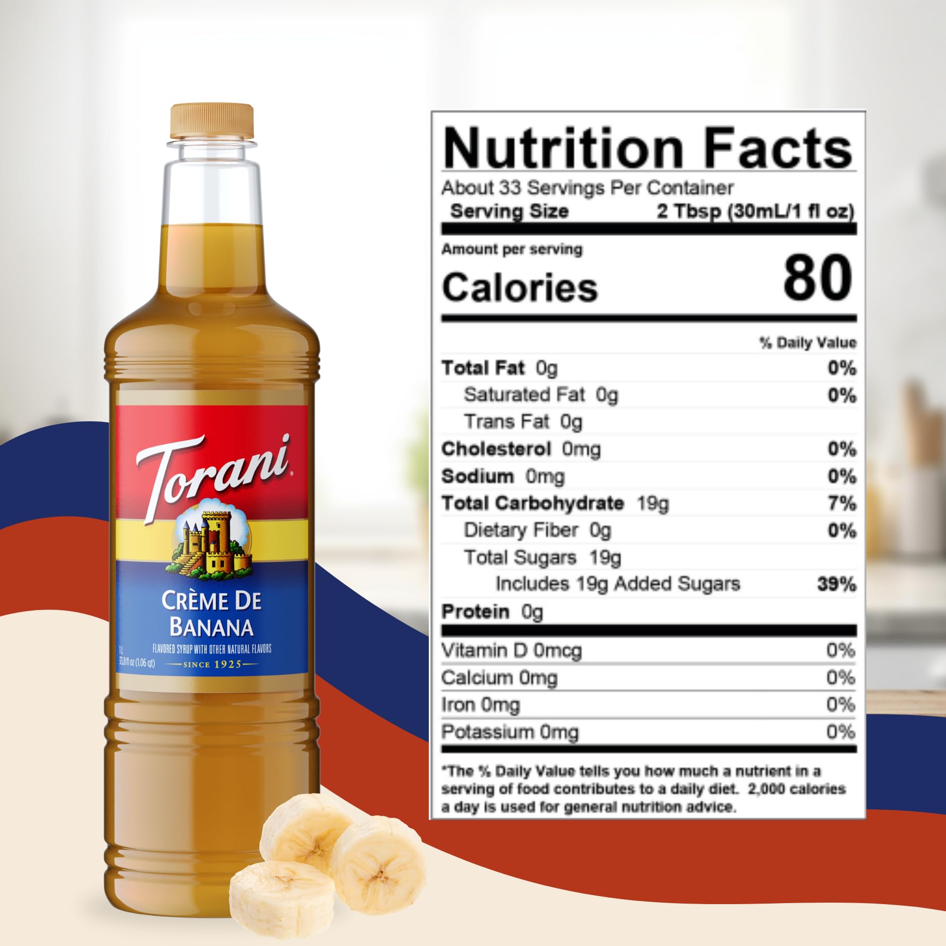 Torani bottle beside chocolate and vanilla to show complementary pairings
