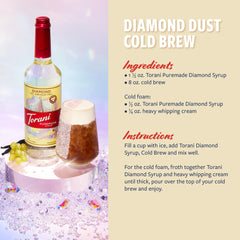 Torani Diamond syrup being added to coffee for consistent flavoring and easy customization