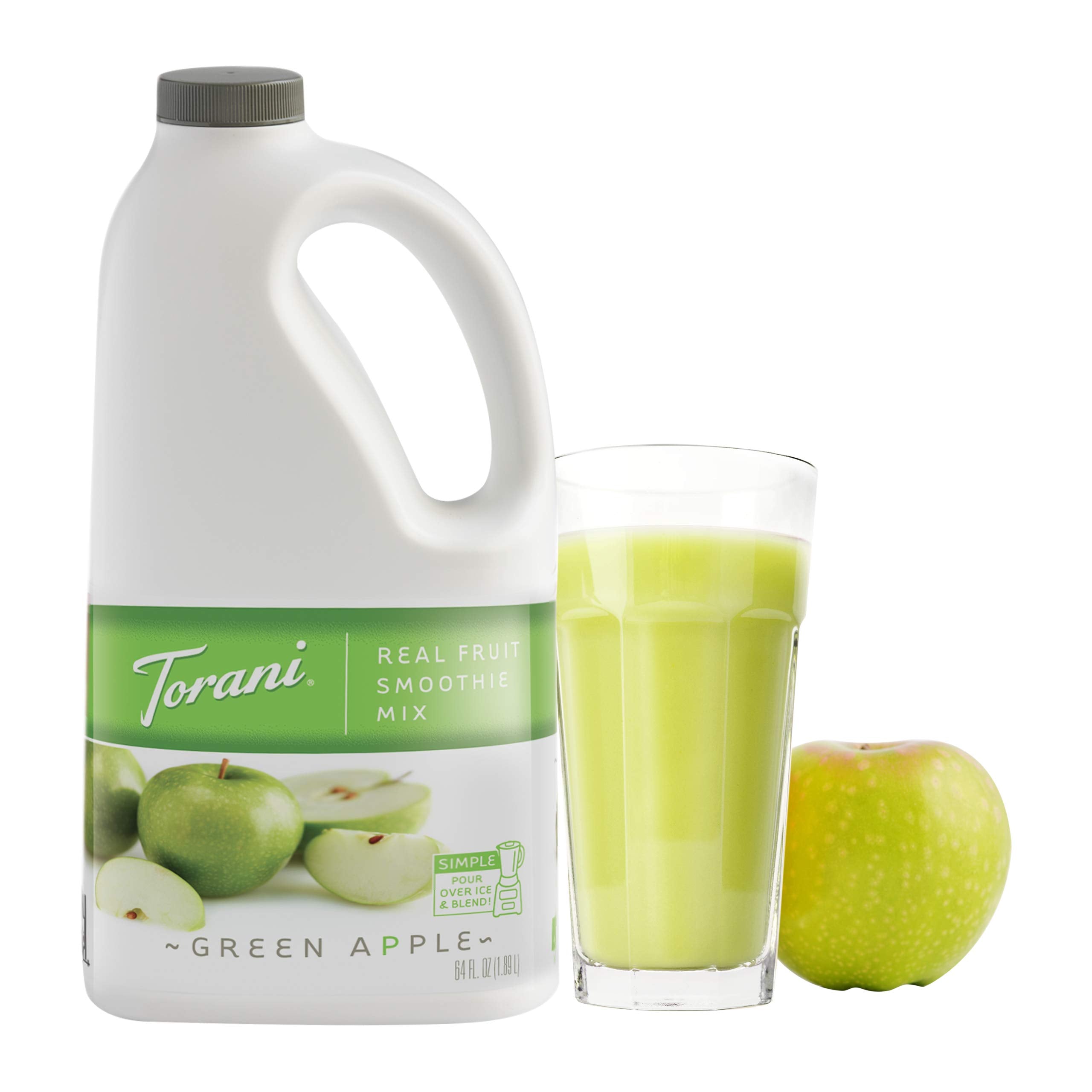 Torani being poured into a blender emphasizing easy pour-and-blend convenience