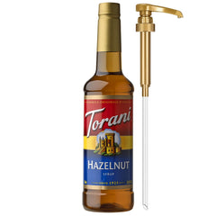 Torani hazelnut front label showing brand and size for quick recognition and trust
