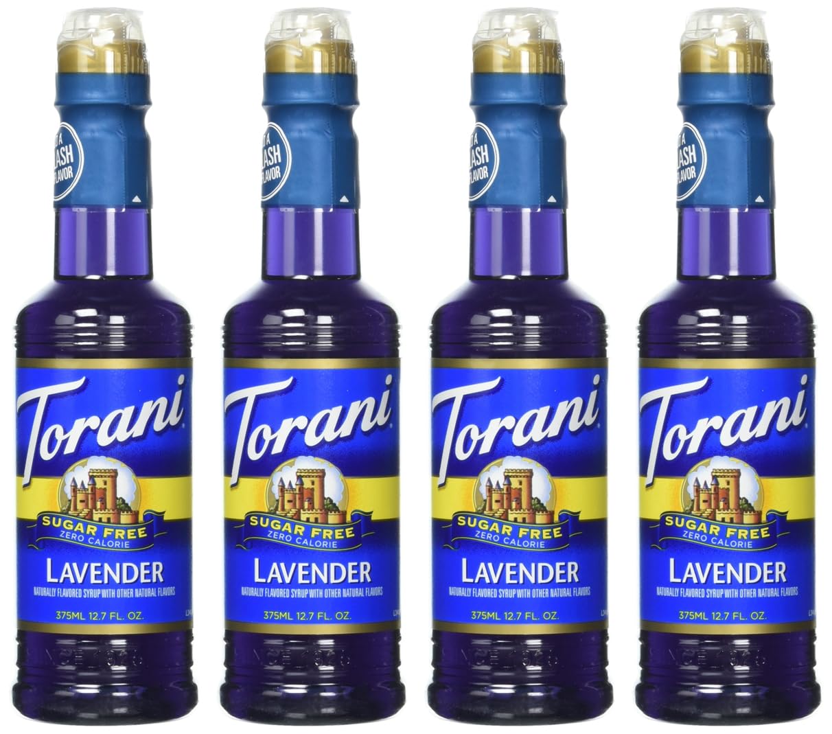 Torani lavender syrup front packaging showing bottle label and kosher badge for consistent flavor