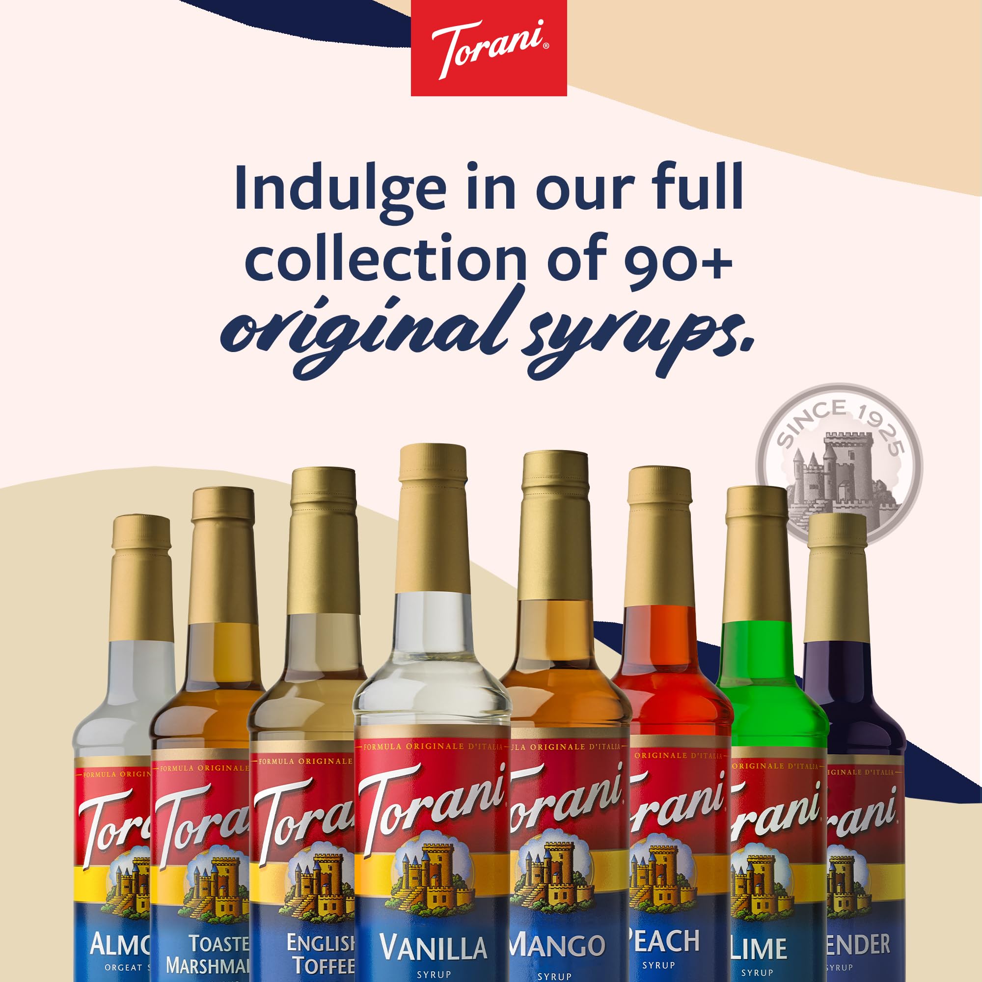Torani lemon bottle on café counter suggesting fast beverage service benefits