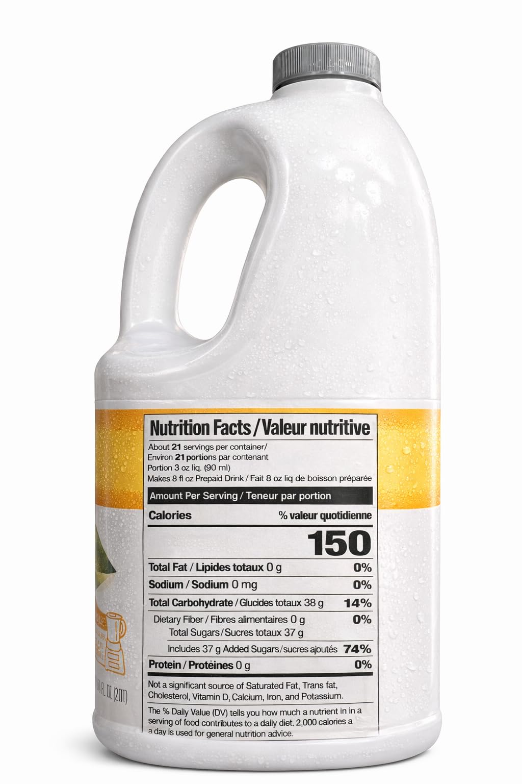 Torani lemonade mix being poured from bottle for easy mixing
