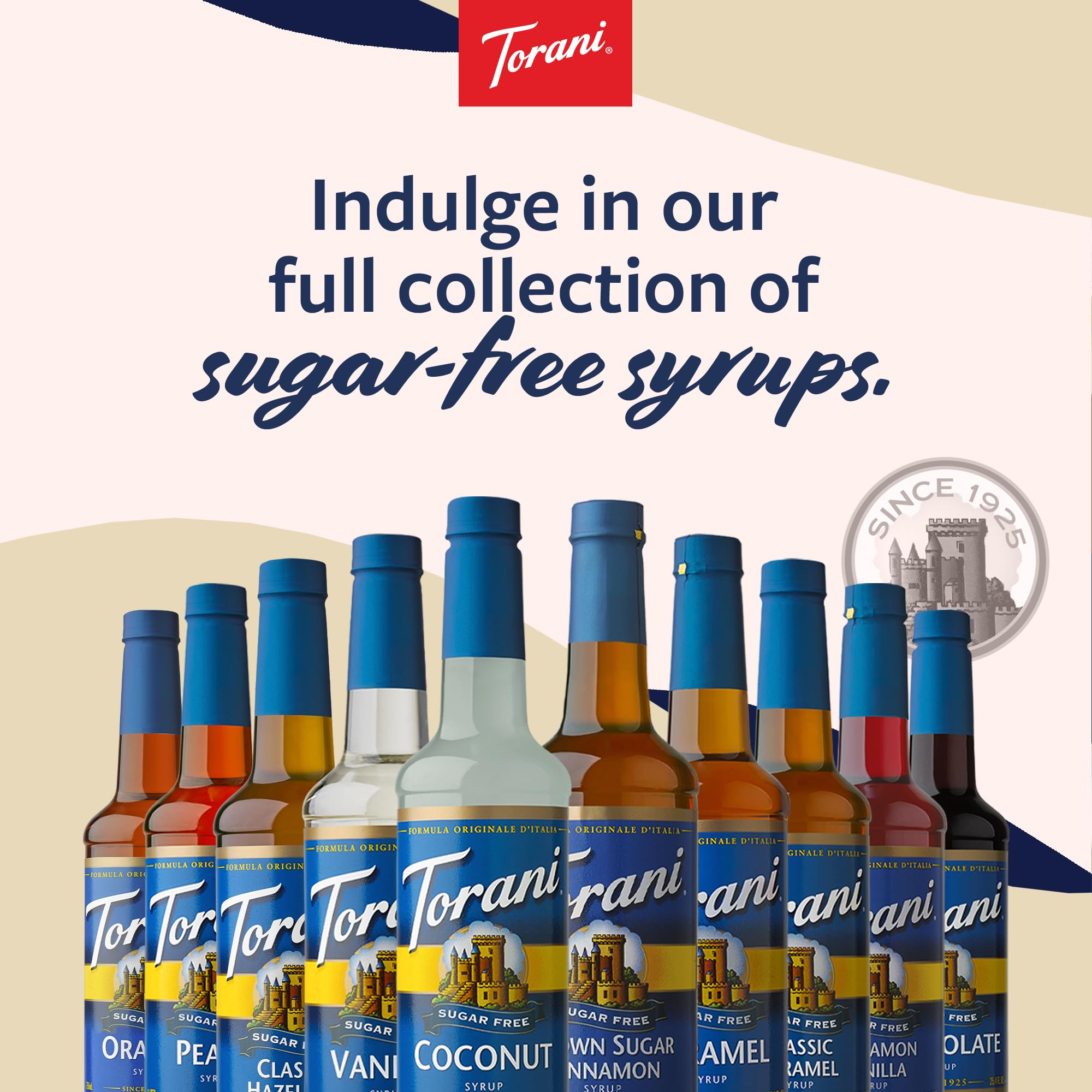 Torani syrups staged in kitchen lifestyle setting, brand inspires café-style drinks at home