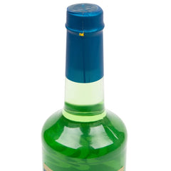 Torani bottle cap and neck detail, highlighting secure sealing and shelf-stable benefit