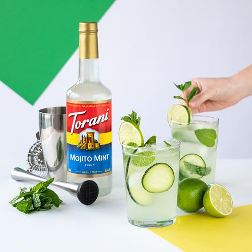 Torani Mojito Mint added to iced coffee pour, highlights creative flavor pairing