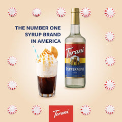 Latte topped with Torani peppermint syrup flavor, brand adds refreshing mint benefit