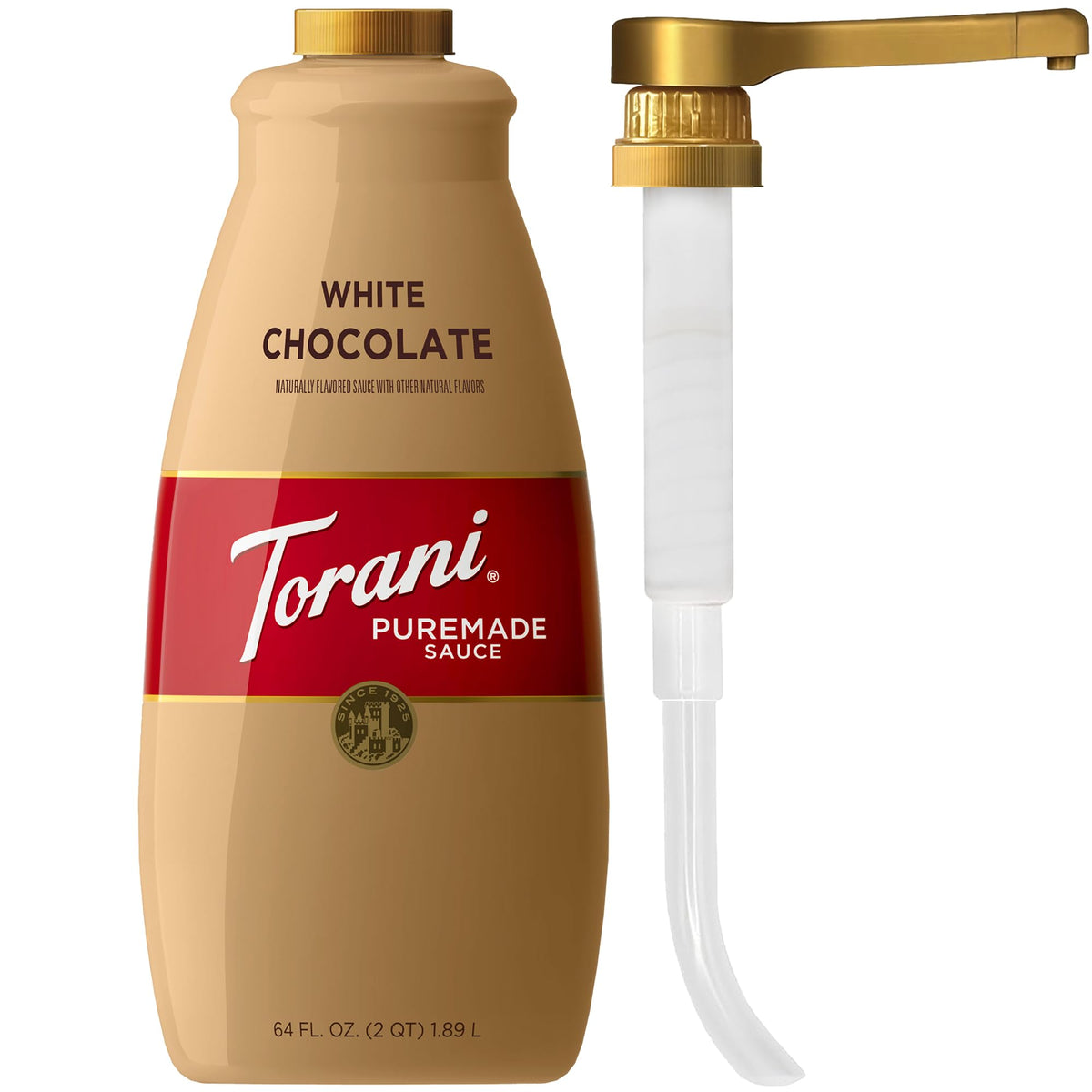 Torani bottle front packaging showing label and volume for easy identification