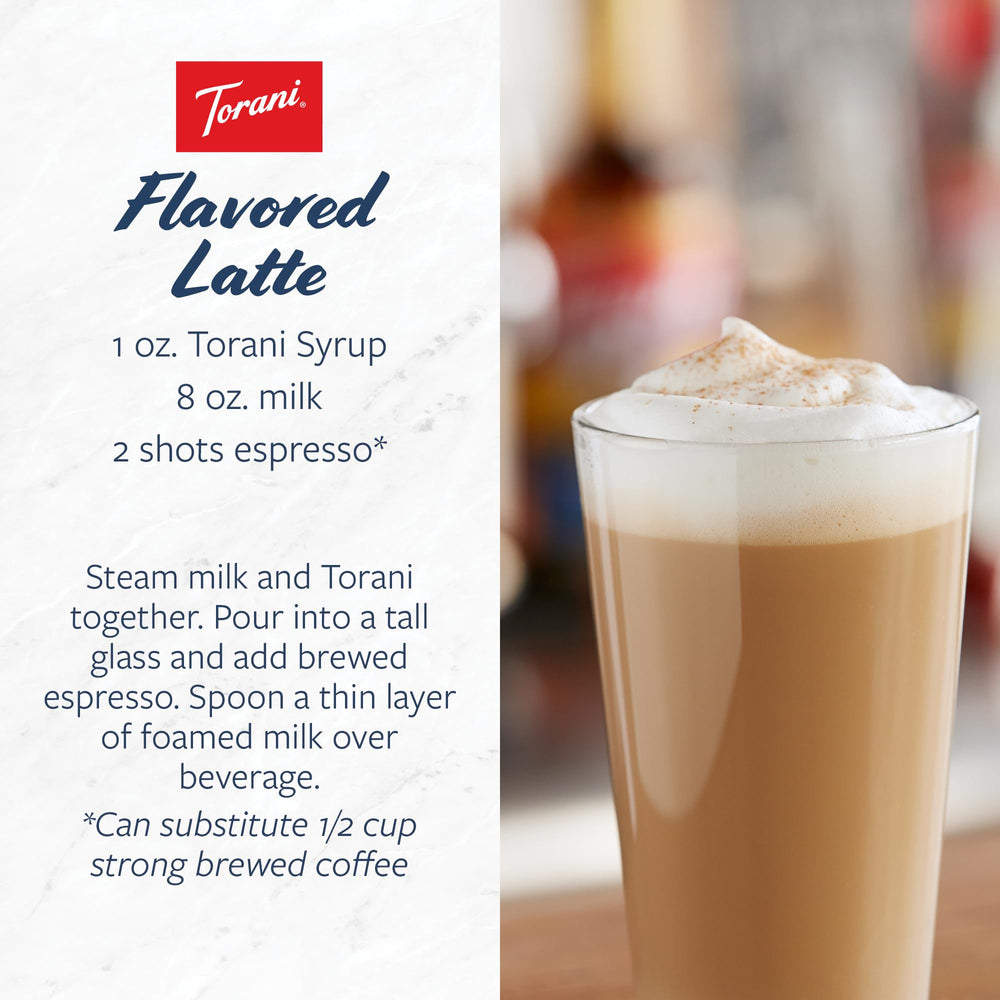Torani raspberry used in a latte demonstrating versatile coffeehouse flavor pairing