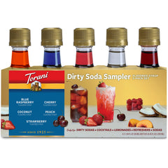 Torani front packaging with five mini syrups showing variety and gifting appeal