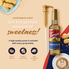 Torani syrup being poured into a latte adding cookie flavor and enhancing beverage appeal