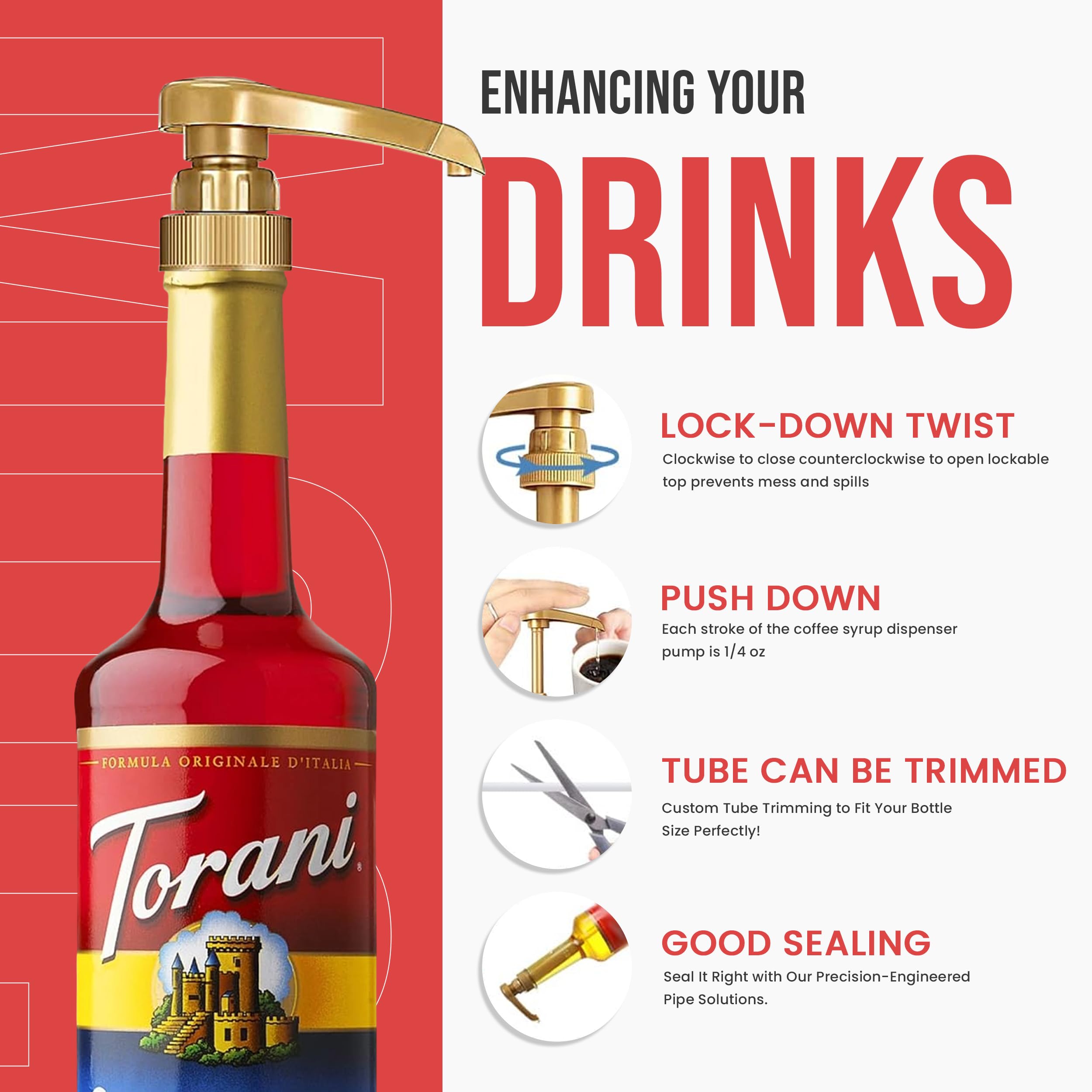 Torani Strawberry bottle detail shot showcasing label and texture to inspire recipes