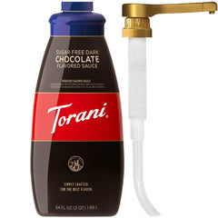 Torani bottle front view showing label and large commercial size benefit