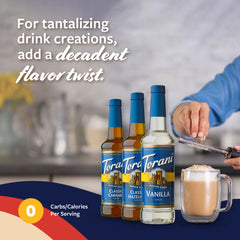 Three Torani bottles side by side offering variety for easy flavoring