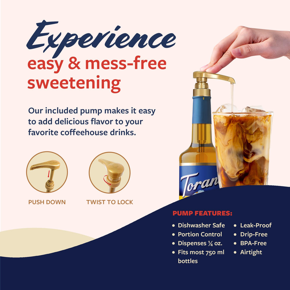 Torani syrup splash in milk showing smooth texture and quick mixing benefit