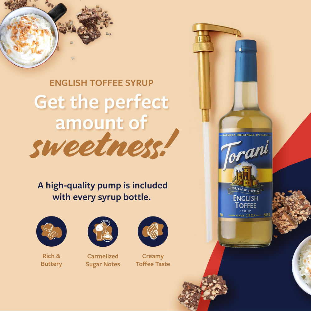 Close-up of Torani syrup texture illustrating viscous toffee flavor concentration