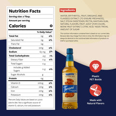 Torani toffee nut pump closeup on bottle, provides precise portion control