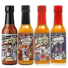 torchbearer sauces pack front view showing all four bottles and bold branding